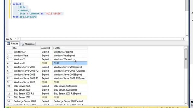 Выражения с использованием операторов в SQL Server 2012 -- Часть 3 смотреть онлайн
