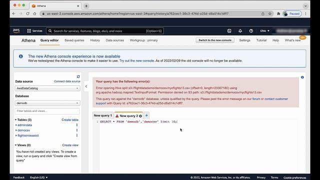 Why do I get the "Access Denied" error when I run a query in Amazon Athena? смотреть онлайн