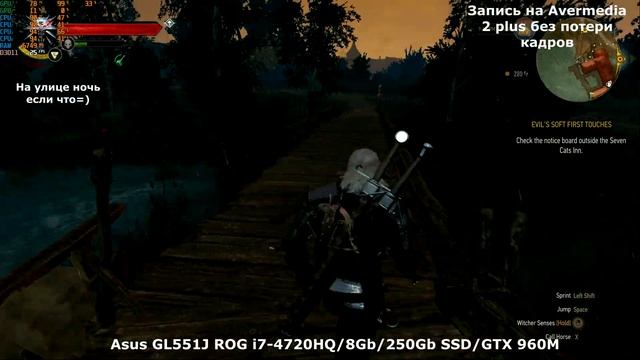 Test Games FPS laptop The Witcher 3 i7 4720HQ & GTX 960M смотреть онлайн