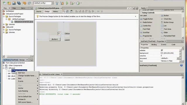 java netbeans gui builder celcius converter смотреть онлайн
