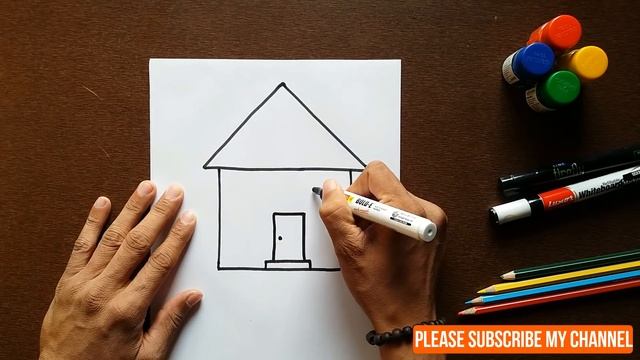 How to draw a HOUSE easy for kids смотреть онлайн