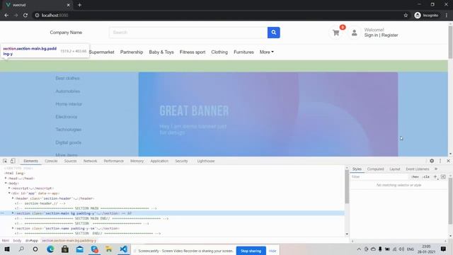 Vuejs Ecommerce Site Home Page Template Free | Vue 3