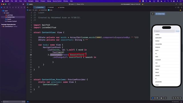 Filtering List in SwiftUI Using Searchable Modifier смотреть онлайн