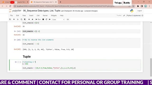 Session - 7 _ Sequence Data Types- Python смотреть онлайн