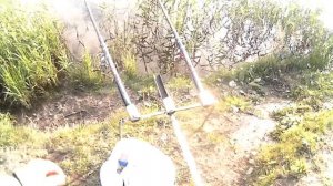 Подставка для удочек при ловле на покатом берегу