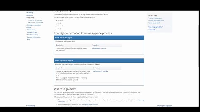 TrueSight Automation Console Upgrading to 21.02 from 20.08 смотреть онлайн
