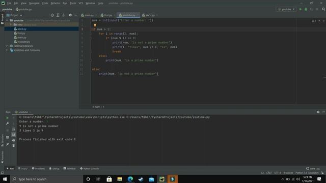 Python 3.9 Tutorials: Prime Number Program In Python | Python For Beginners |Python Tutorial смотреть онлайн