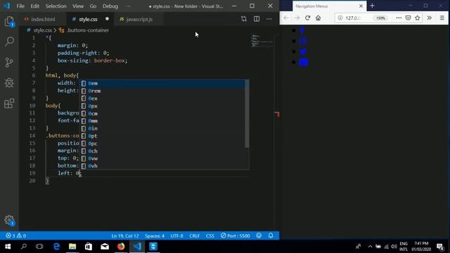 Social Media Navigation Menu Using HTML, CSS & Javascript смотреть онлайн