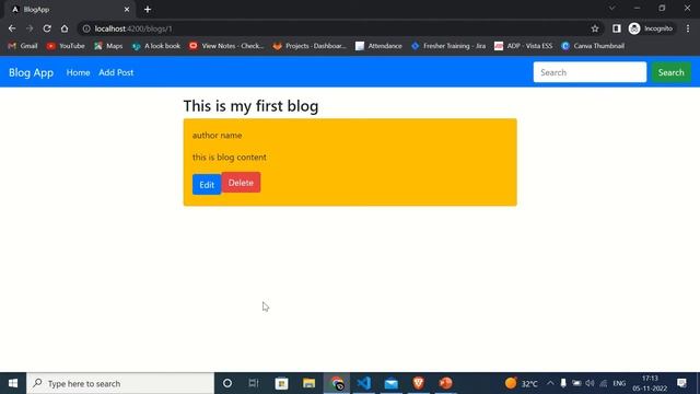 9. Deleting the Blog | CRUD Operations in Angular | Blog Project tutorial смотреть онлайн