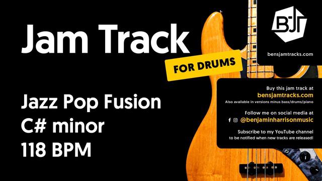 Jazz Pop Fusion Jam Track in C# minor (for drums) - BJT #52 смотреть онлайн