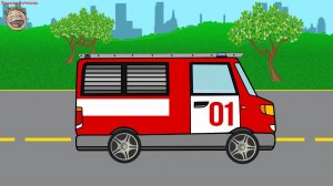 Машинки Мультики. ПАЗЛЫ. Спецтехника. ПОЖАРНАЯ МАШИНА