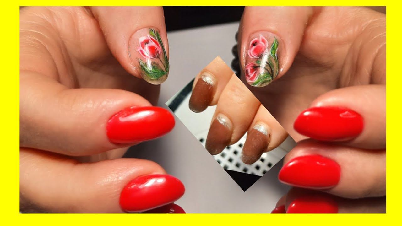 *585* Яркие ноготки к 8 Марта! Попробуем?Порисуем?Коррекция гелем спустя месяц/correction by March 8 смотреть онлайн