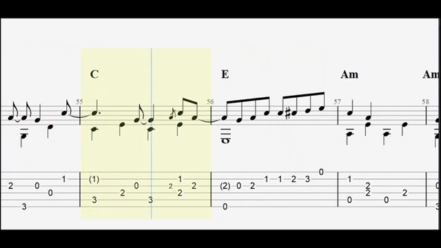 The Beatles: While My Guitar Gently Weeps full tablature/sheet music for solo fingerstyle guitar смотреть онлайн