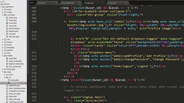 Displaying profile image and username on header when user logged in using PHP CodeIgniter Part-29 смотреть онлайн