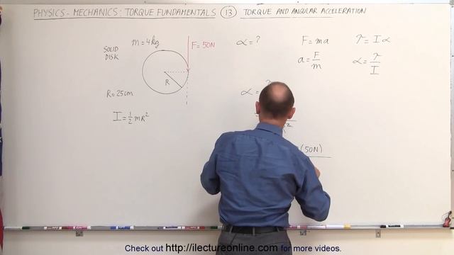 Physics 15 Torque Fundamentals (13 of 13) Torque and Angular Acceleration смотреть онлайн