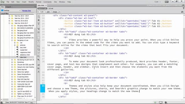 W3.CSS: Xây dựng ứng dụng Tabs bằng W3 CSS và JavaScript смотреть онлайн