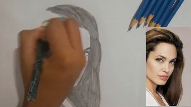 Angelina Jolie | Pencil sketch | face drawing | Trace and Transfer смотреть онлайн