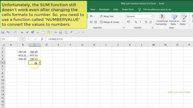 Why Sum Function Returns 0 in Excel смотреть онлайн