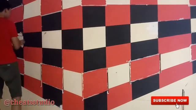 How to paint optical illution *CAT TEMBOK 3D* WALL PAINTING смотреть онлайн