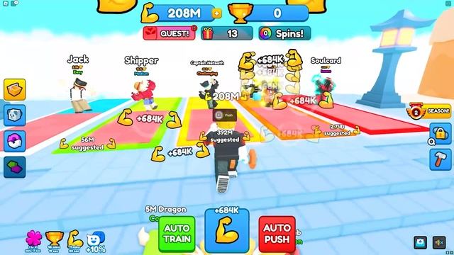 ROBLOX CHOP AND FROSTY PUSH EACH OTHER OFF IN PUSHING SIMULATOR смотреть онлайн