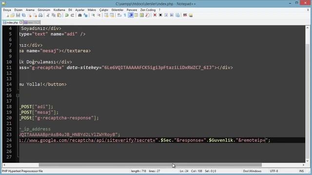 Php Dersleri 99 - Google reCaptcha Güvenlik Doğrulaması смотреть онлайн