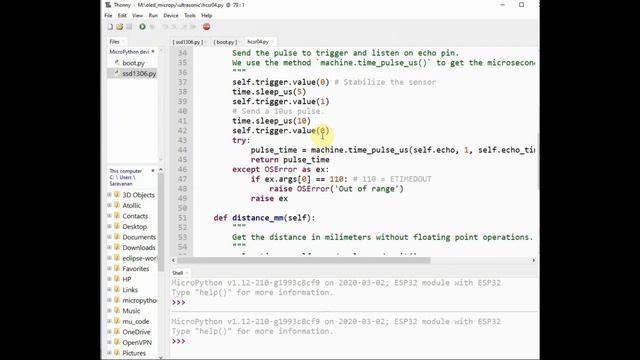 ESP32 MicroPython ULTRASONIC Sensor смотреть онлайн