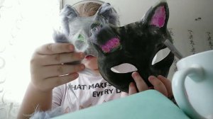 как приклеивать мех на маску ?😵, , травка"