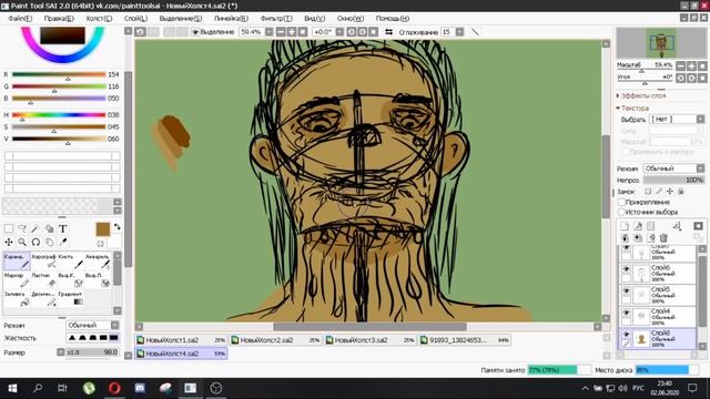 Учусь рисовать в SAi!!!!(Как рисовать в Sai) Seed Art (часть 1 Скетч ) смотреть онлайн