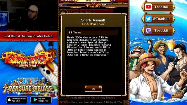 BEST LEGEND IN THE GAME!! RED-HAIR PIRATES & ARLONG PIRATES SUGOFEST! (ONE PIECE Treasure Cruise) смотреть онлайн