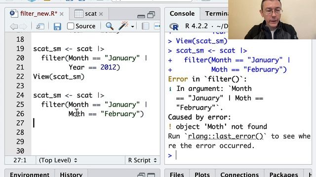 How to subset rows in R with filter()