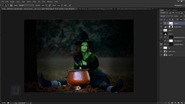 [Photoshop Master] - How to make Evil witch photo manipulation смотреть онлайн