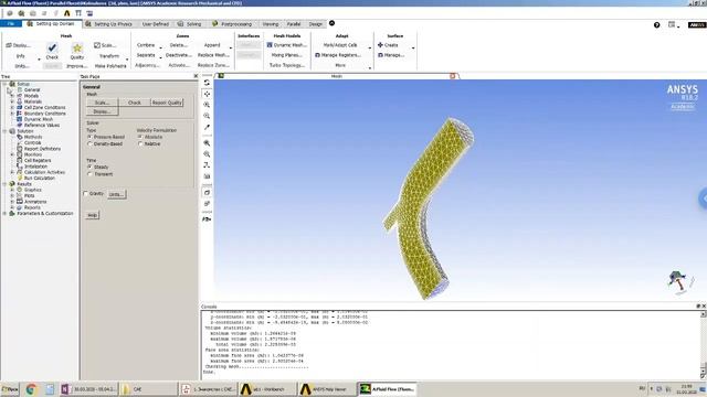 Работа 1. Знакомство с Ansys Fluent. Часть 4. Настройки модели 1  (Колмакова Д.А.)