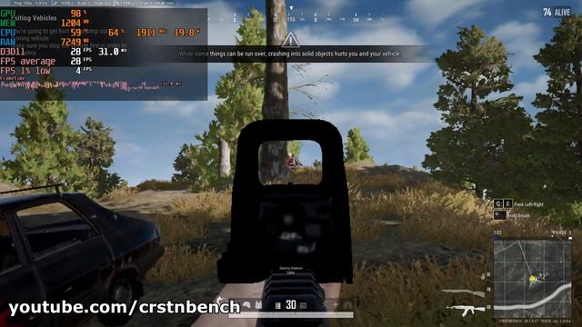 Intel Core I5-10210U \ UHD Graphics 620 \ PlayerUnknown's Battlegrounds @720p 70% Res.scale