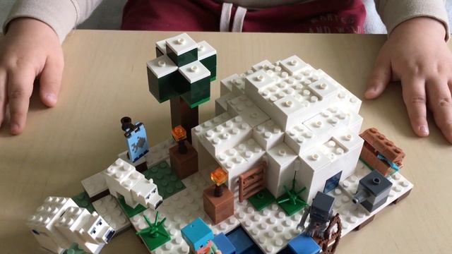 Конструктор Майнкрафт от MY WORLD. Аналог Лего Майнкрафт Иглу #21142. смотреть онлайн