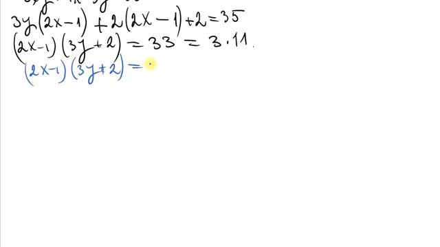 Найдите корни (х, у) в целых числах уравнений, 6xy+4x-3y=35