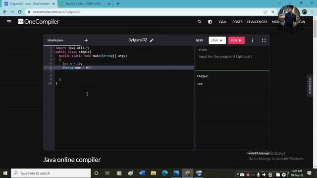 CHECKING A NUMBER IS POSITIVE OR NEGATIVE IN JAVA|JAVA PROGRAM TO CHECK THE GIVEN NUMBER IS +VE -V смотреть онлайн