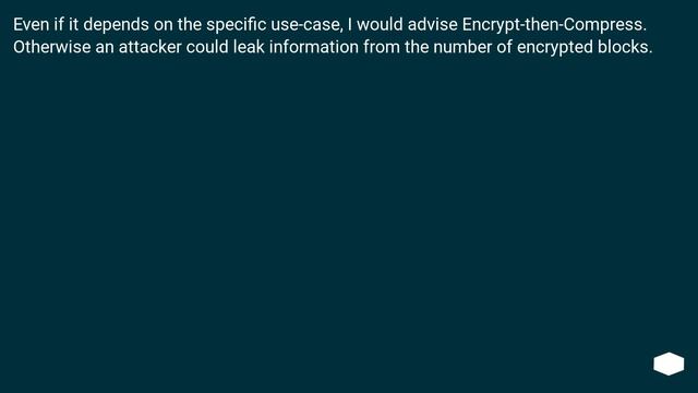 Compress and then encrypt, or vice-versa? смотреть онлайн