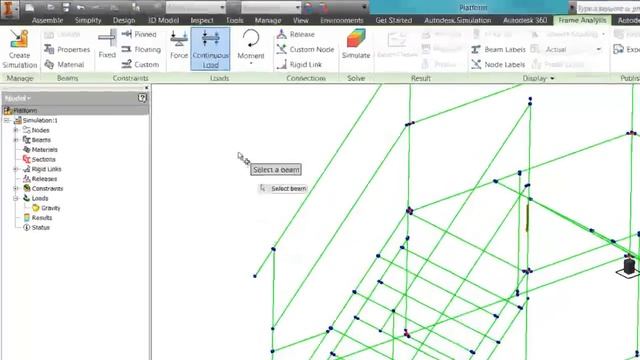 Autodesk Inventor Frame Analysis смотреть онлайн