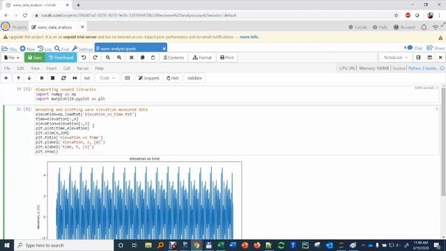 Marine wave data analysis with FFT - Python Jupyter смотреть онлайн