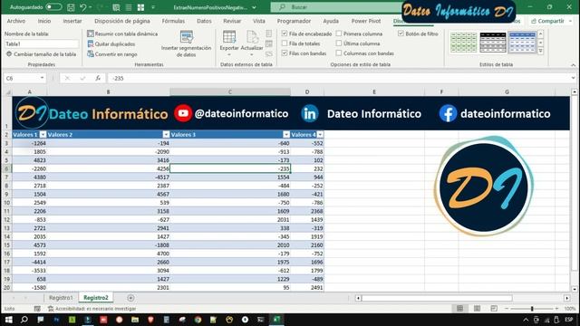 Separa número #POSITIVOS y #NEGATIVOS de una #COLUMNA o rango de lista en #EXCEL смотреть онлайн