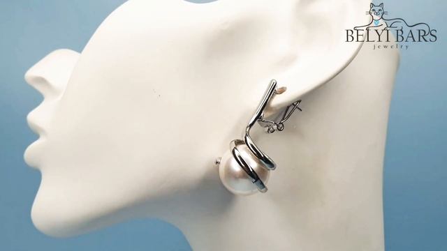 Серьги крупные с жемчугом смотреть онлайн