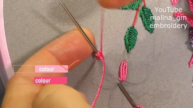 Amazing Embroidery * How To Embroider Fuchsia * Brazilian Flower Embroidery  #malina_gm