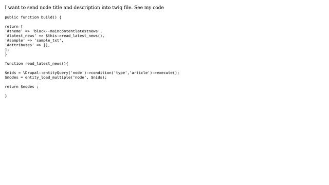 Drupal: Print node title in custom block module twig file смотреть онлайн
