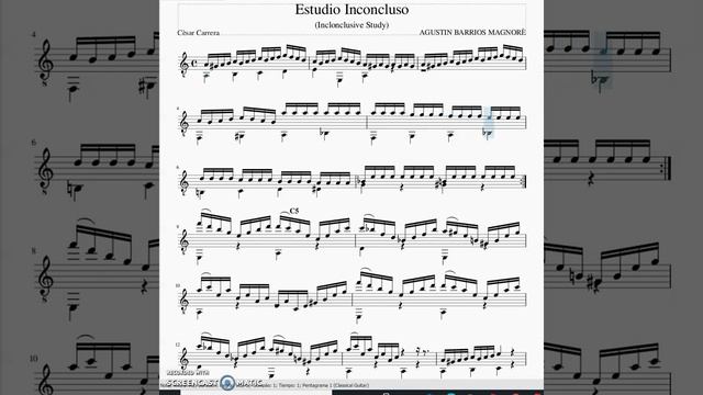 Estudio Inconcluso - Partitura Guitarra