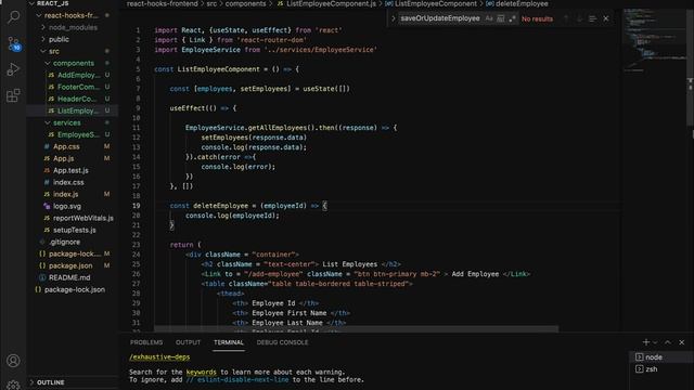 React Hooks + Spring Boot CRUD Full Stack App - 20 - Connect React to Delete Employee REST API смотреть онлайн
