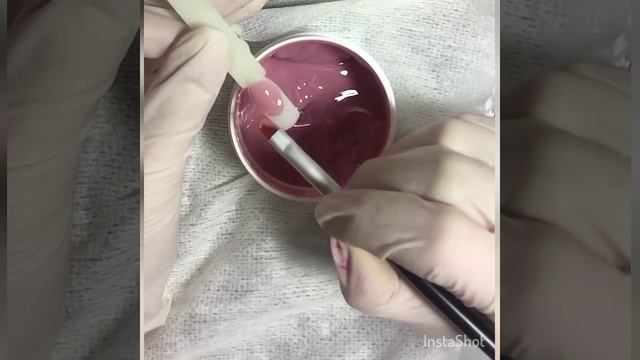 Работа с гелем желе, выкладываем удлинение смотреть онлайн