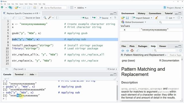 Replace Specific Characters in String in R (4 Examples) | gsub, sub & str_replace [stringr Package] смотреть онлайн