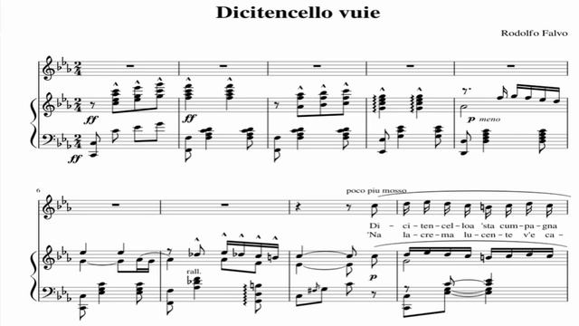 Dicitencello Vuie (R. Falvo) in c minor / Piano accompaniment смотреть онлайн