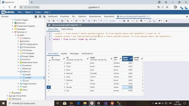 PostgreSQL Ders 21 Alt Sorgu Örnekleri (Sub Query) ~ 3 смотреть онлайн