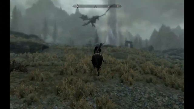 Skyrim Update 1.6 - Jak zabić smoka nie schodząć z konia :) смотреть онлайн